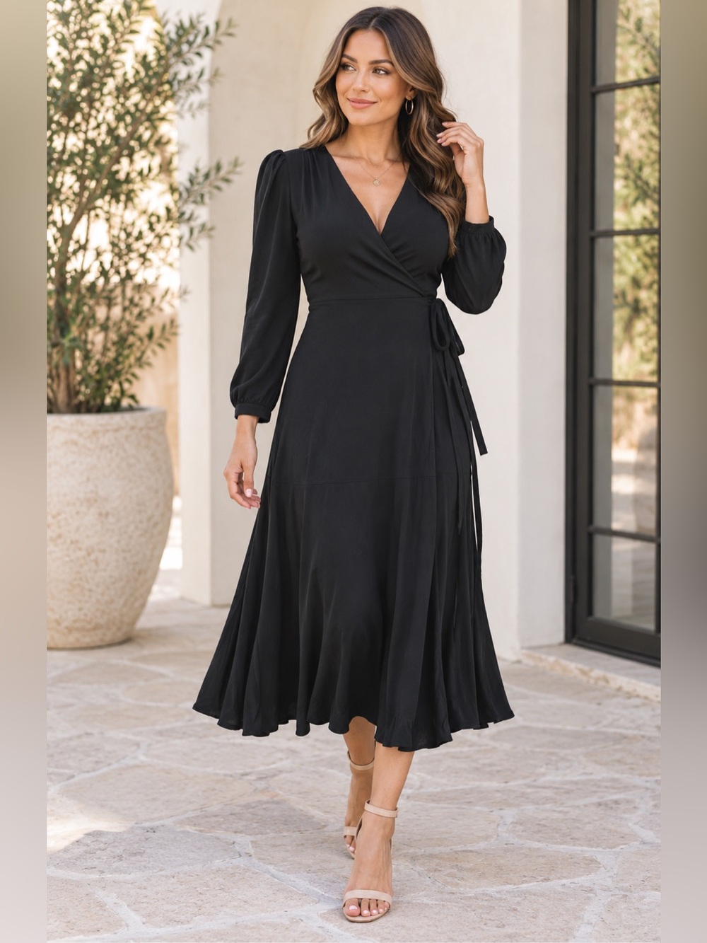 Rachel parcell black midi dress Small